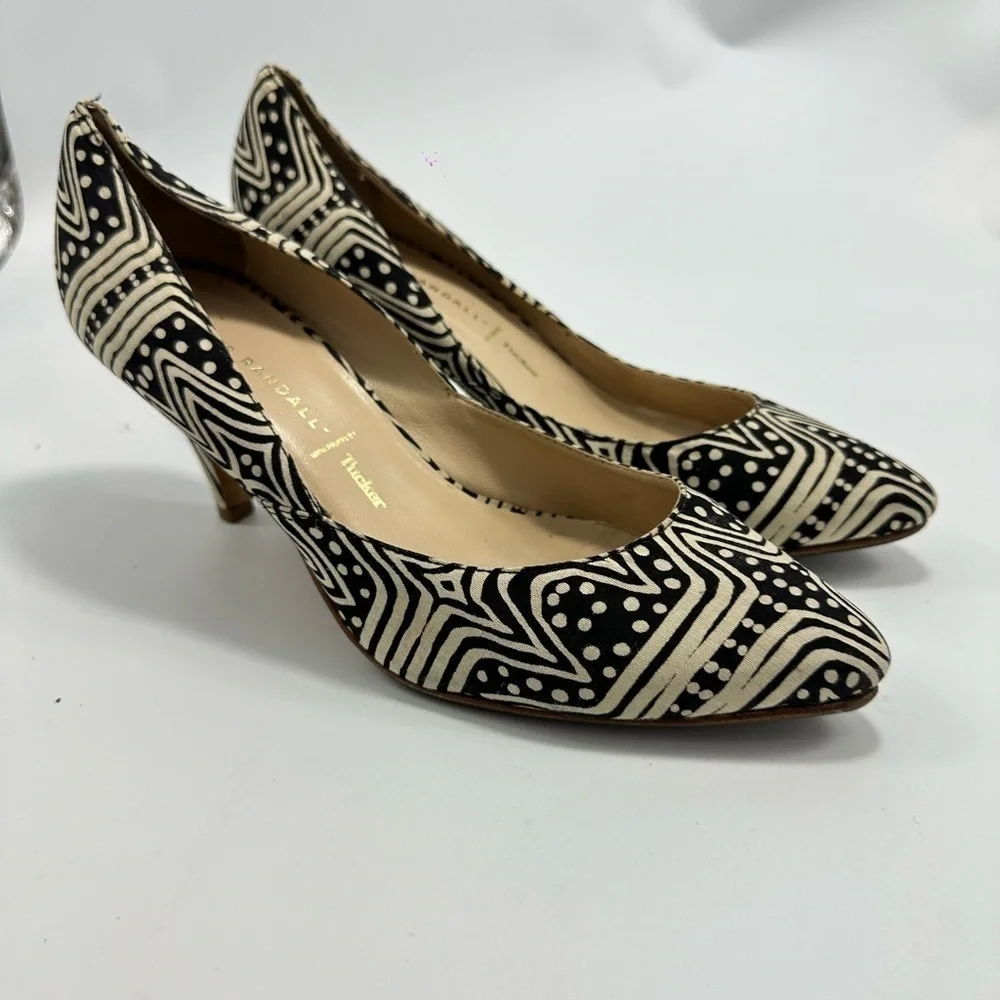 Loeffler Randall x Tucker tamsin printed pointed toe kitten heels size 8.5